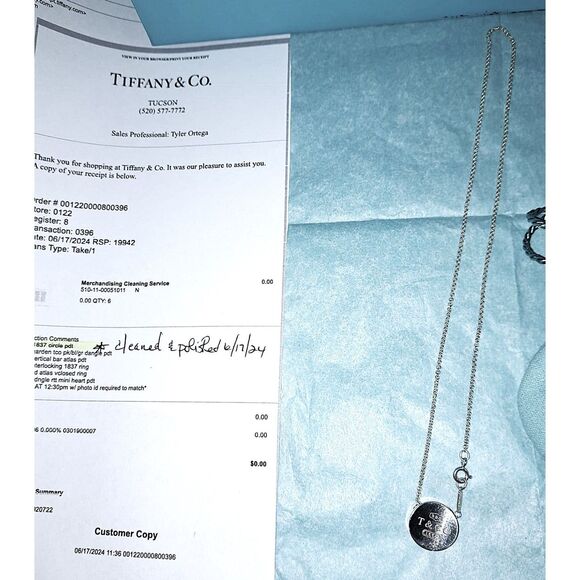 Rare & Fabulous Tiffany & Co 1837 Collection Floating Round Concave Necklace COA - Picture 5 of 8